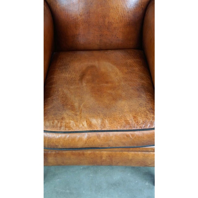 Vintage Club Chair in Sheepskin Leather For Sale - Image 6 of 13