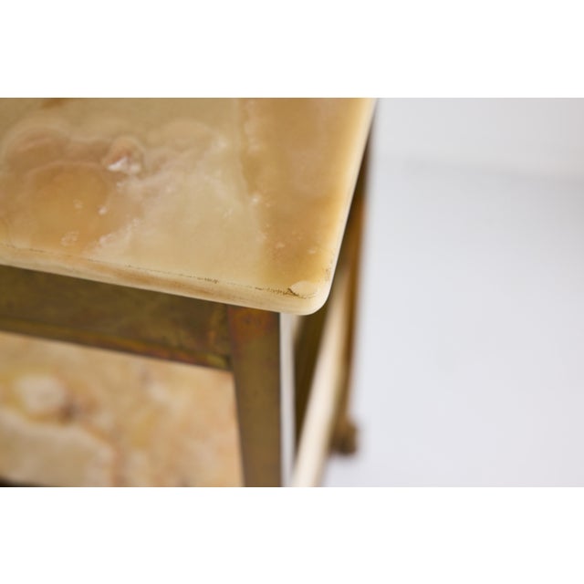 French Brass and Onyx Side Table on Casters, Circa 1900 For Sale - Image 11 of 18