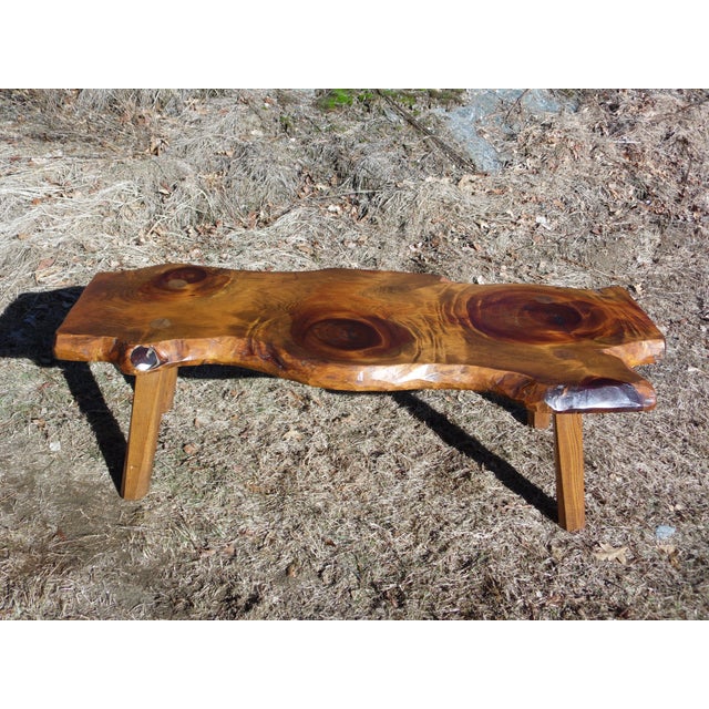 Vintage Organic Wood Tree Slab Surfboard Coffee Table ...