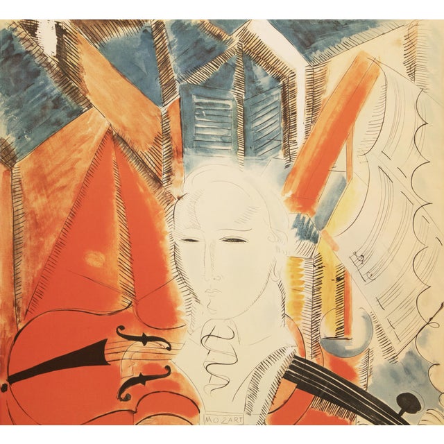 Late 20th Century XL Late 20th Century After Raoul Dufy, "Homage to Mozart", Framed First Edition Offset Lithograph For Sale - Image 5 of 9