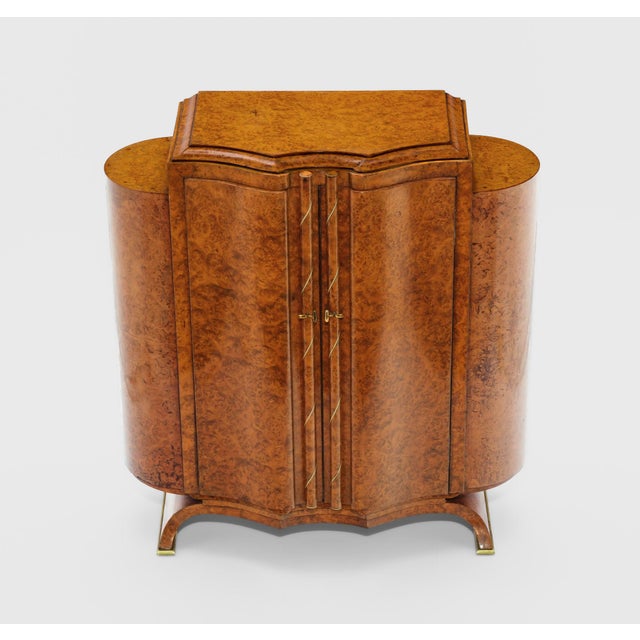 Fine Art Deco Amboyna Burr Table Top Cabinet, 1930s For Sale - Image 6 of 16