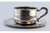 Cup and Saucer in Plain Silver with Embossed Handle For Sale - Image 3 of 8