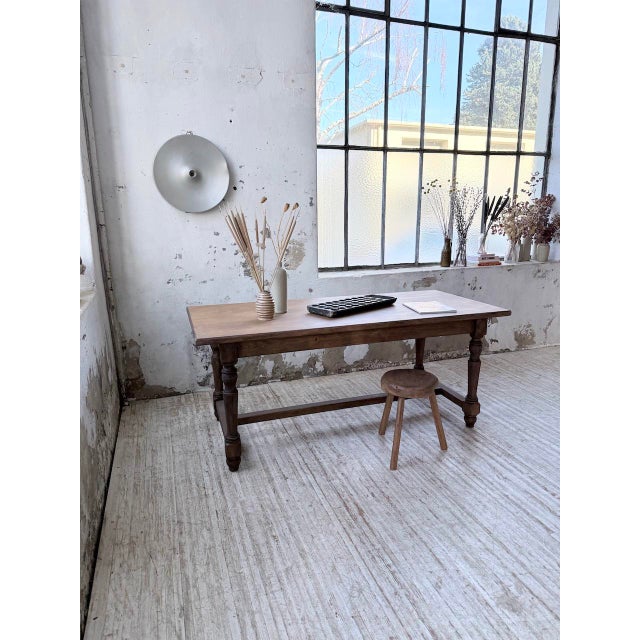 Farmhouse Table with Turned Pine and Birch Legs, 1960s For Sale - Image 6 of 18