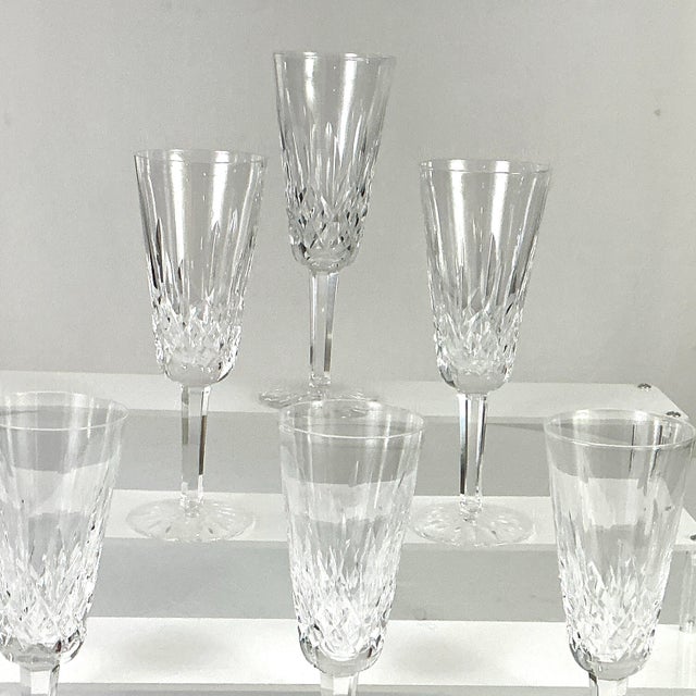 1990s 1990s Waterford, Crystal of Ireland-Makers of Luxury Premium Crystal “Lismore” Champagne, Flutes - Set of 6 For Sale - Image 5 of 7