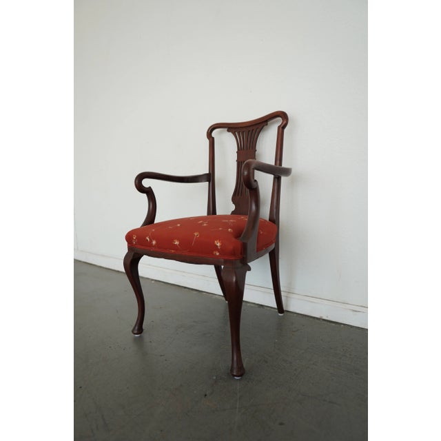 Vintage Mahogany Lyre-Back Armchair For Sale In Austin - Image 6 of 14