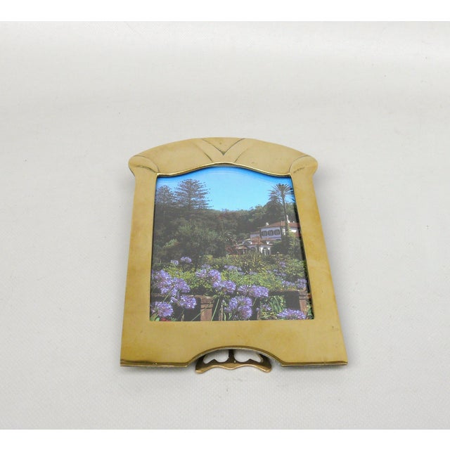 Gold German Art Nouveau Picture Frame in Brass, 1890s For Sale - Image 8 of 17