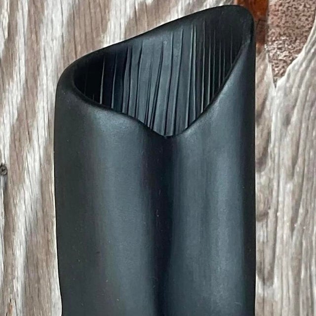 Vintage Contemporary Signed Studio Pottery Vase For Sale - Image 11 of 13