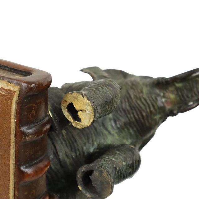 Elephant Bookends in Patinated Bronze, Set of 2 For Sale - Image 11 of 14