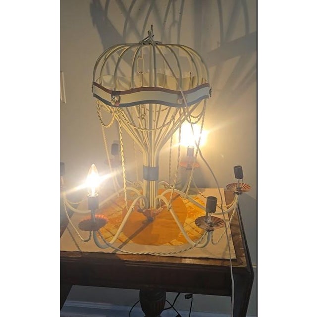 Late 19th Century Late 19th Century Gilt Iron Hot Air Balloon Chandlier For Sale - Image 5 of 6