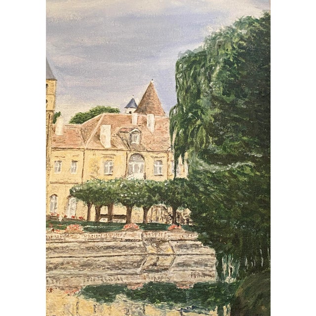1980’s French Oil on Canvas Still Life “Basilica of Paray-Le-Movial” by Artist J. Woodward For Sale In Washington DC - Image 6 of 13