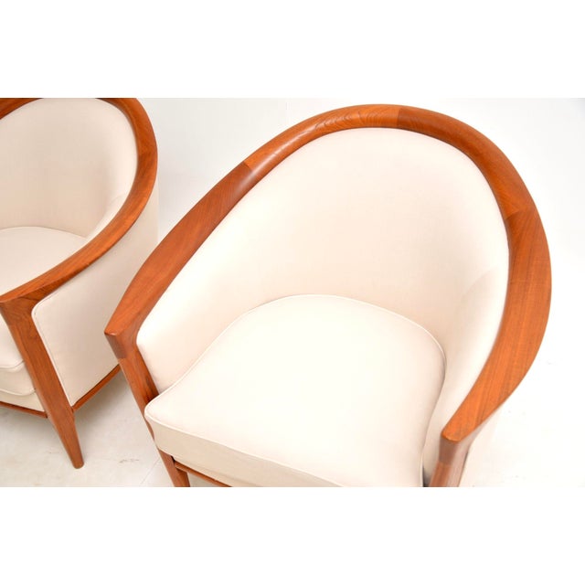 Brown Vintage Swedish Teak Armchairs by Bertil Fridhagen for Bröderna Andersson, 1960, Set of 2 For Sale - Image 8 of 12