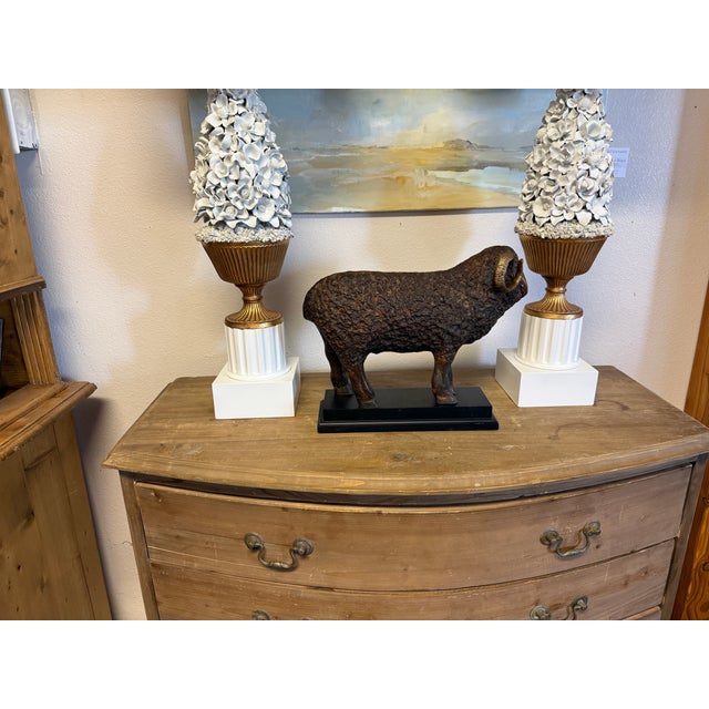 1990s Bronze Ram Sheep Sculpture For Sale - Image 5 of 8