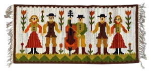 Vintage Polish Tapestry Kilim