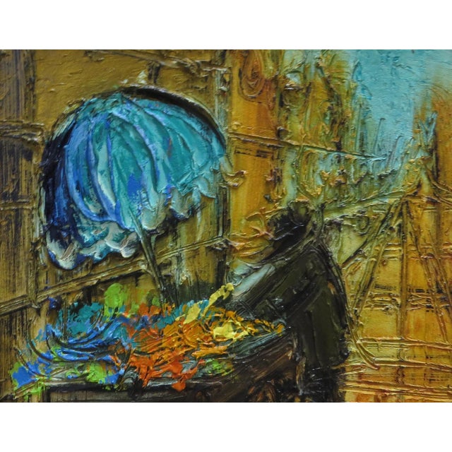 French 1950s Etta Benjamin Cien Original Oil on Board Parisian Street Scene For Sale - Image 3 of 7