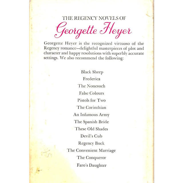 Traditional "The Talisman Ring" Book 1967 Heyer, Georgette For Sale - Image 3 of 6