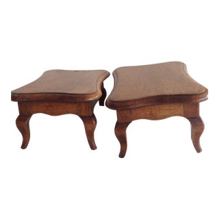 1910s Early American Walnut/Maple Footstools For Sale