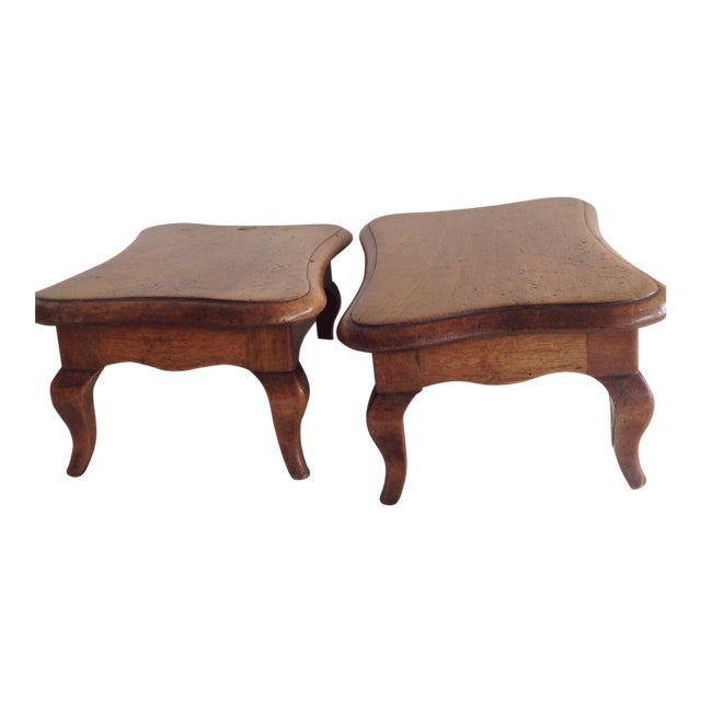 1910s Early American Walnut/Maple Footstools For Sale
