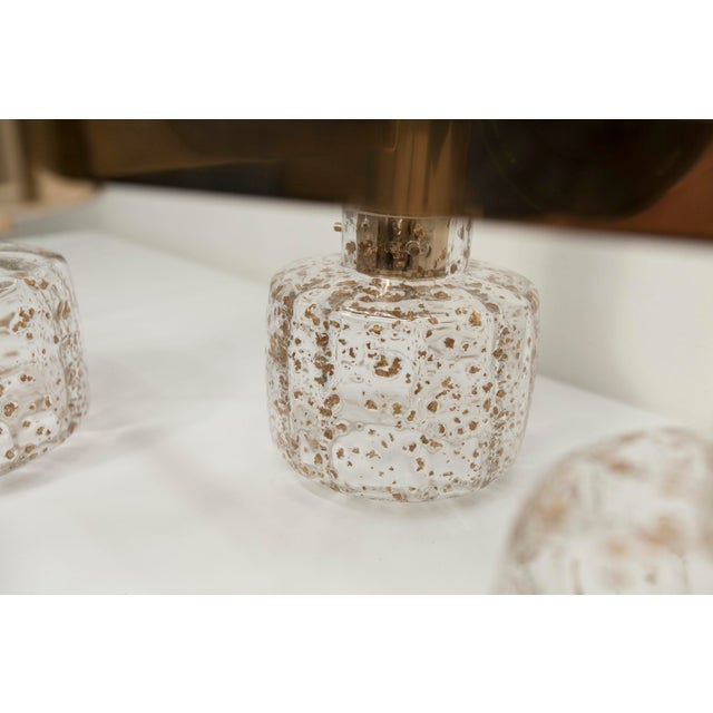 Blown Glass 5-Branched Chandelier with Golden Glitter, 1960s For Sale - Image 11 of 18