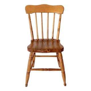 Antique Primitive Plank Seat Farmhouse Chair For Sale