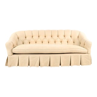 Custom Tufted and Skirted Chesterfield Sofa For Sale