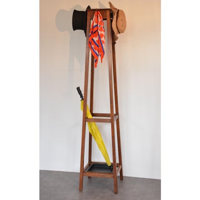 English Arts and Crafts Oak Coat Stand from Astrola, 1930 For Sale - Image 10 of 15