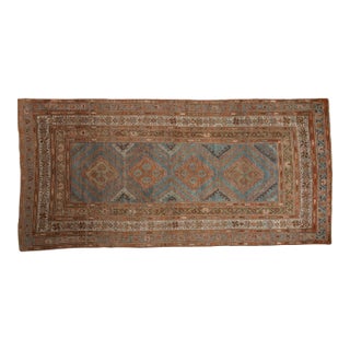 1930s Vintage Persian Malayer Diamond Medallion Wool Rug Runner For Sale