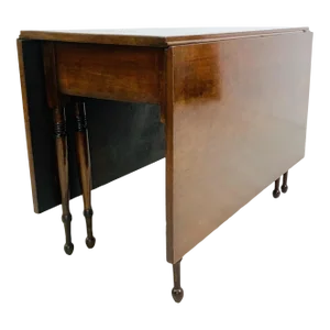 Antique Rectangular Federal Mahogany Drop Leaf Dining Table
