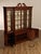 Wood Karges English Style Mahogany Breakfront China Cabinet Display Bookcase with Carved Pediment and Silk Backing For Sale - Image 7 of 18