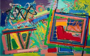 Edward Avedisian, Large Mod Abstract Expressionist Modernist Edward Avedisian Color Field Painting, c. 1979-1980's3