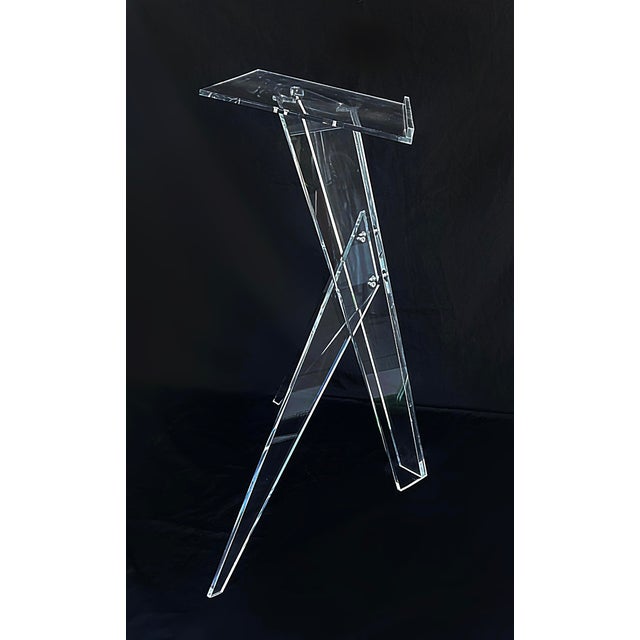 Modern Custom Made Lucite Magazine, Music, Book Stand for Oversized Books For Sale - Image 3 of 6