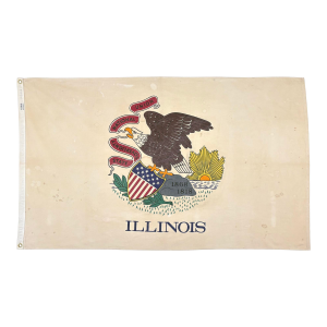 Vintage Cotton American State Flag of Illinois