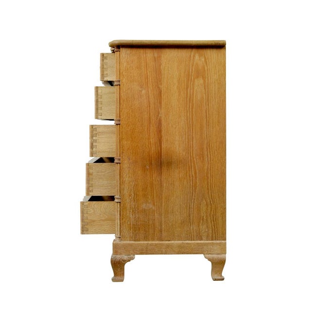 Baroque Mid-Century Modern Baroque Revival Oak Chest of Drawers, 1950 For Sale - Image 3 of 10