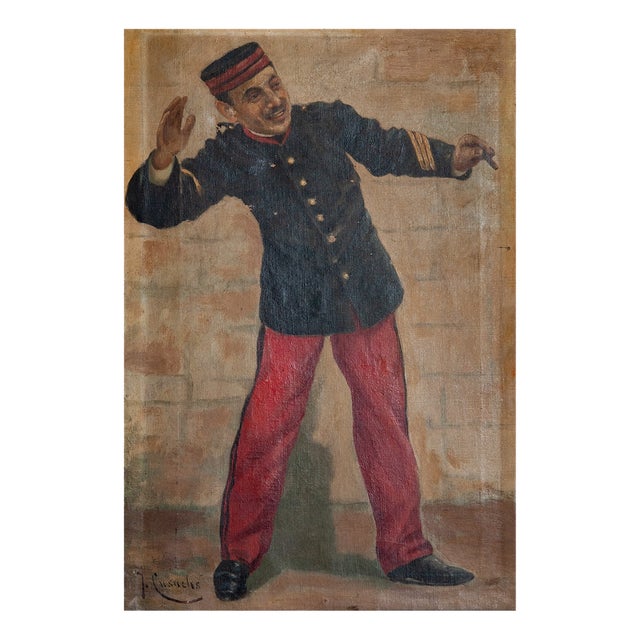 J. Cusachs, Young Private, 1890s-1900s, Oil on Canvas For Sale
