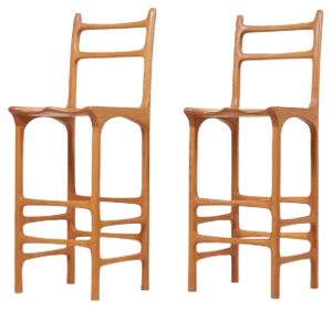 Set of Tall Back Studio Barstools, 1970s