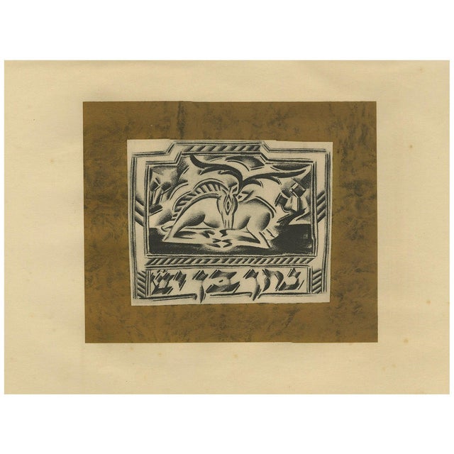 Nathan Altmann, The Resting Deer, 1923, Paper For Sale