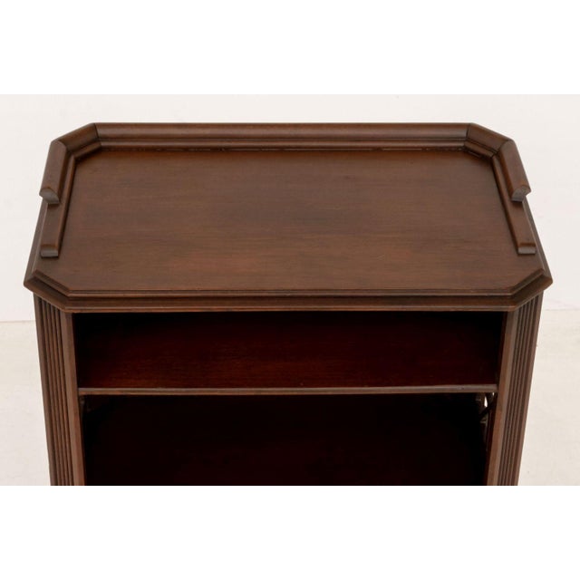 Neoclassical Style Walnut Side Table Bookcase For Sale - Image 4 of 9
