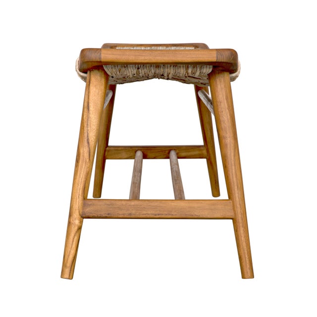 Noir NOIR Stockholm Bench with Woven Seagrass For Sale - Image 4 of 8