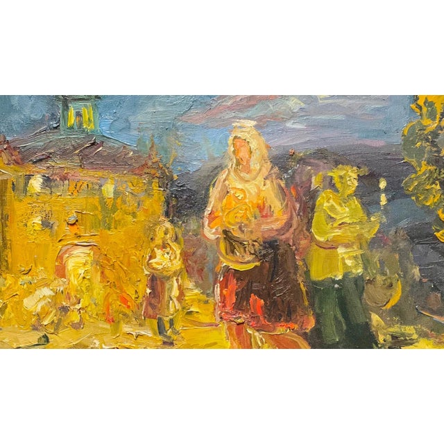 Orthodox Church Painting, Antique Oil Landscape, Ukrainian Art 37-65 For Sale - Image 4 of 6