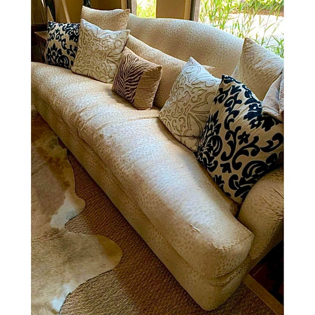 Beige Rare - Vintage Cheetah Print Sofa With Pillow Set For Sale - Image 8 of 9