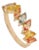 Mid 19th Century 2.05ct Marquise Cut Rainbow Sapphire Band 14k Gold Ring Size 6 For Sale