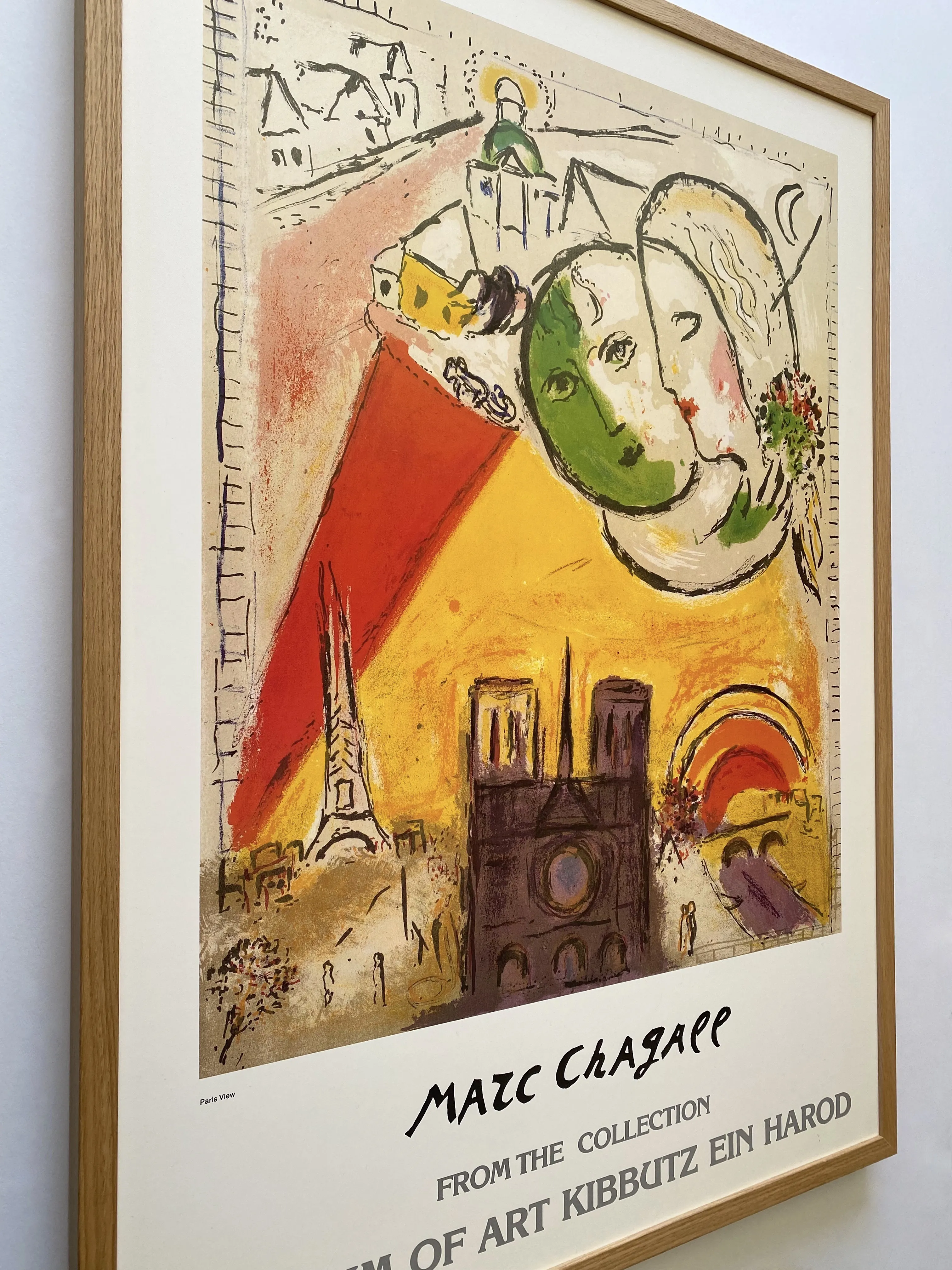 Marc Chagall Vintage 1979 Expressionist Lithograph Print Framed