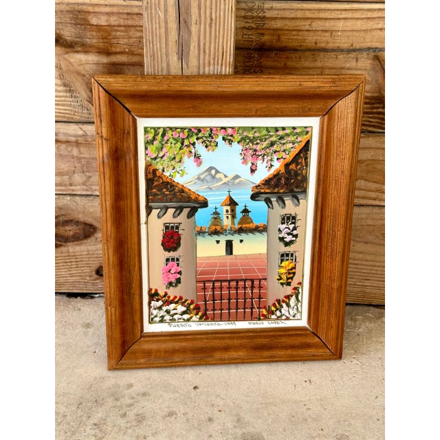 Brown “Puerto Vallarta” Vibrant Landscape Framed Oil Painting by Mario Lopez Torres For Sale - Image 8 of 11