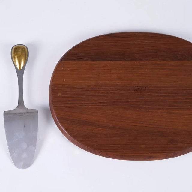 Dansk Vintage Vivianna Torun Bulow-Hube for Dansk Cheese Knife, Cake Server, and Teak Cutting Board For Sale - Image 4 of 7