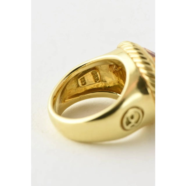 Yurman Citrine Signature Gold Ring size 5 For Sale - Image 9 of 9