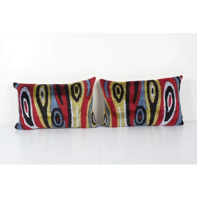 Ikat Colorful Pillow Cover - Set of Three For Sale In Philadelphia - Image 6 of 8