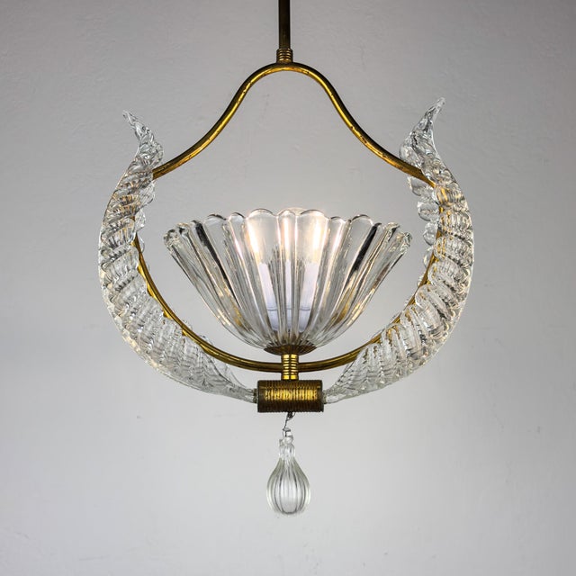 Vintage Murano Chandelier by Barovier & Toso, Italy, 1930s For Sale - Image 3 of 18