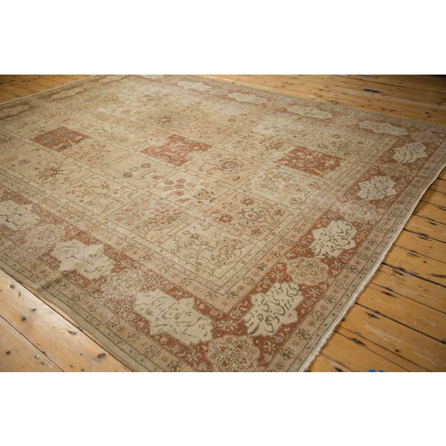 1950s 8x10.5 Vintage Distressed Tabriz Carpet For Sale - Image 5 of 12