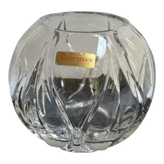 1960s Nachtmann Germany Bleikristall 24% Lead Crystal 6"h Bowl Vase For Sale