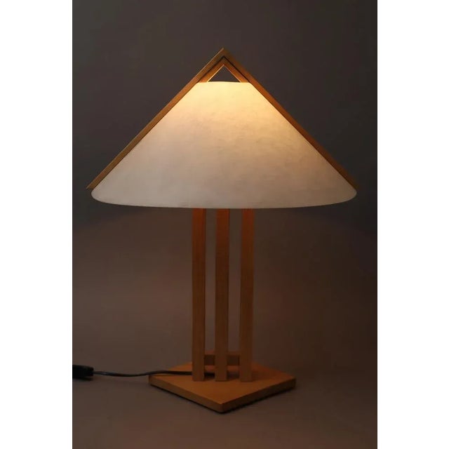 Danish Table Lamp Made of Heller Oak from Domus 1980s, Unkns For Sale - Image 6 of 12