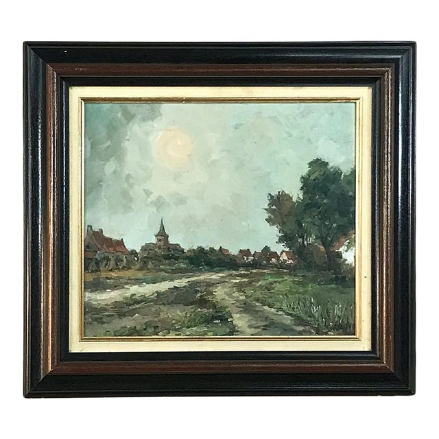 Vintage Framed Oil Painting on Board by A. Sergier For Sale